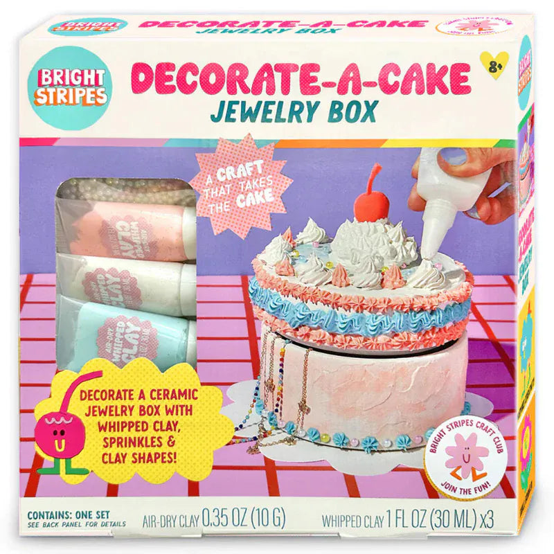 Bright Stripes Art & Craft Activity Kits Decorate A Cake Jewelry Box