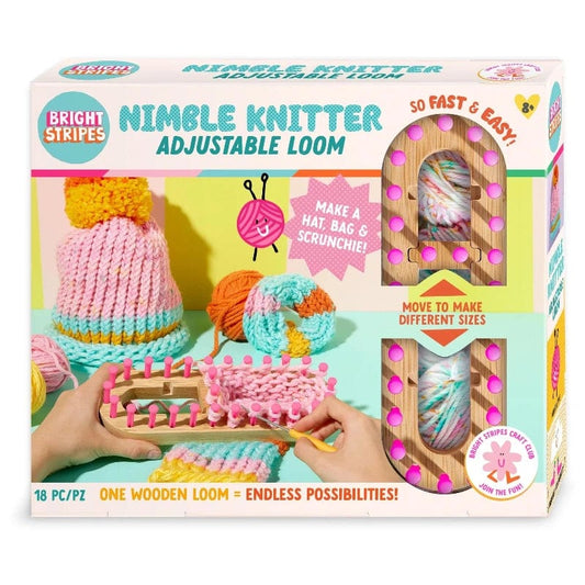 Bright Stripes Art & Craft Activity Kits Default Nimble Knitter Adjustable Loom