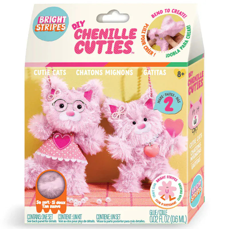 Bright Stripes Art & Craft Activity Kits DIY Chenille Cuties - Cutie Cats