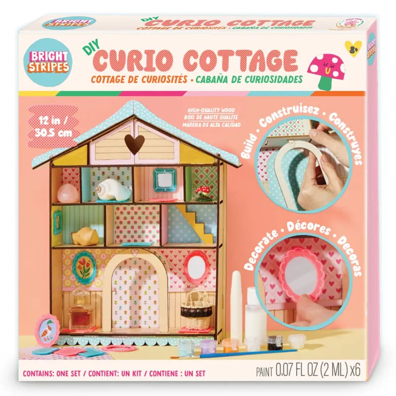 Bright Stripes Art & Craft Activity Kits DIY Wooden Curio Cottage