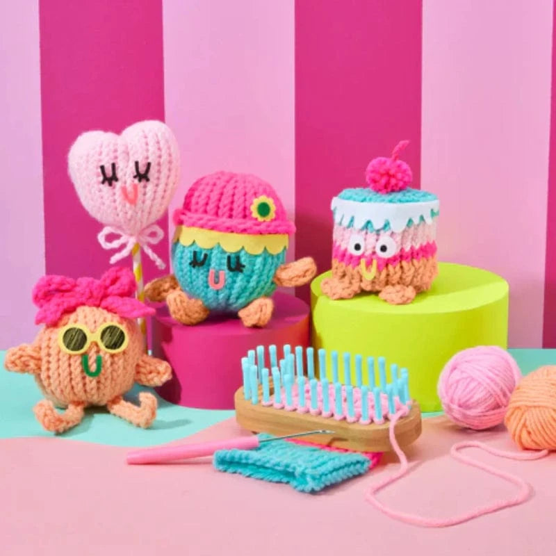 Bright Stripes Art & Craft Activity Kits HOLIDAY Nimble Knitter Squishee Stuffies