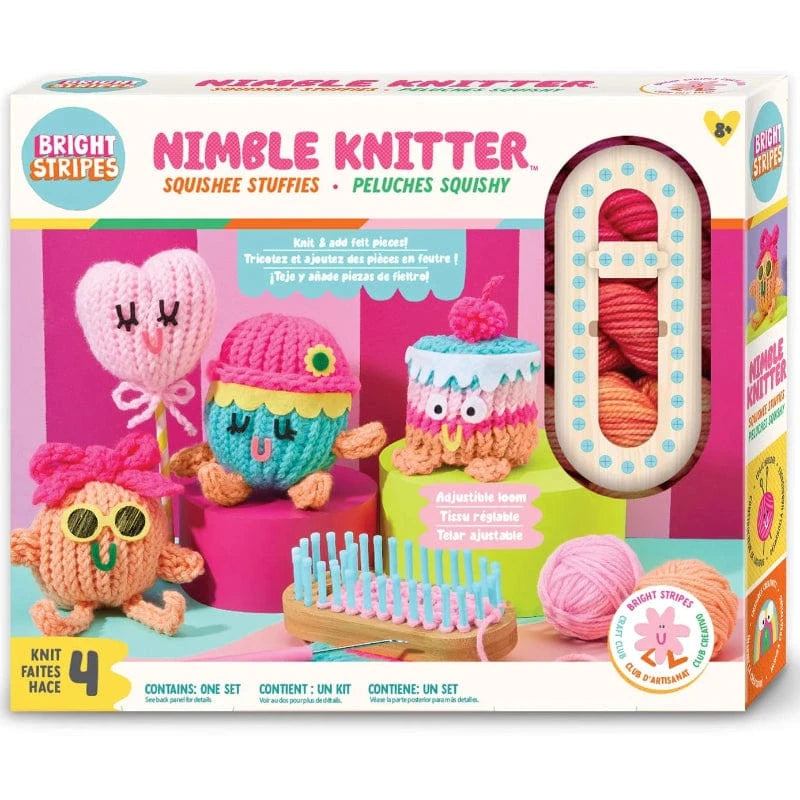 Bright Stripes Art & Craft Activity Kits HOLIDAY Nimble Knitter Squishee Stuffies