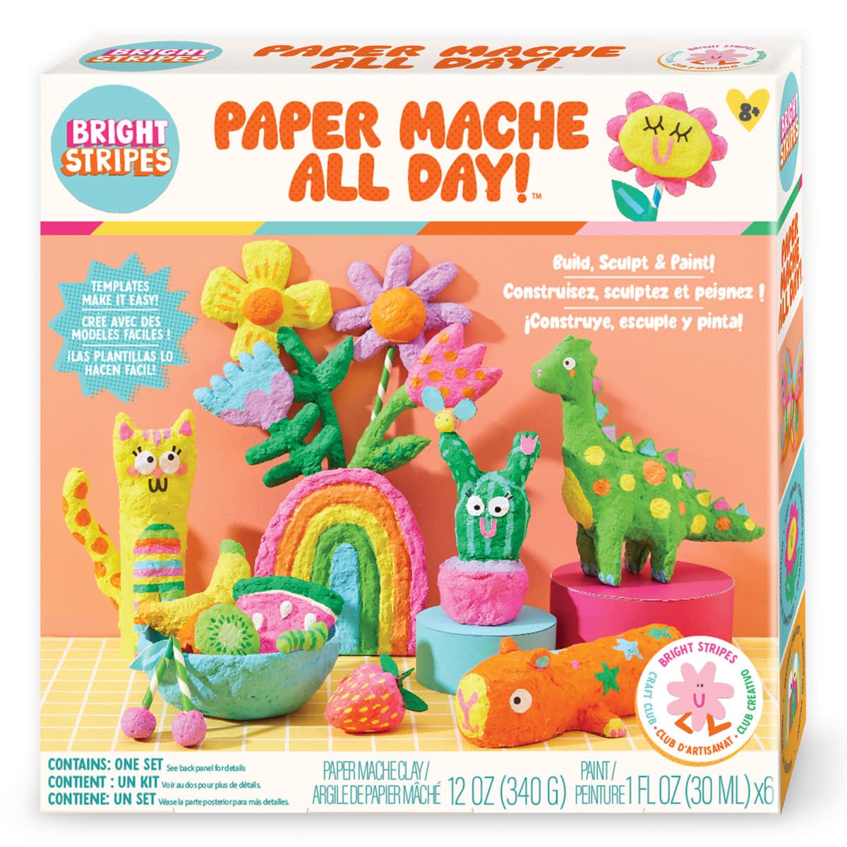 Bright Stripes Art & Craft Activity Kits HOLIDAY Paper Mache All Day!