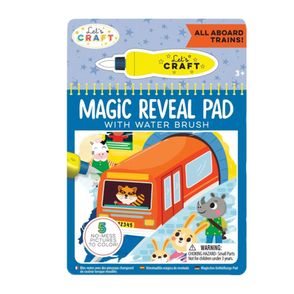 Bright Stripes Coloring & Painting Books Default Magic Reveal Pads - Monsters, Train & City (Assorted Styles)