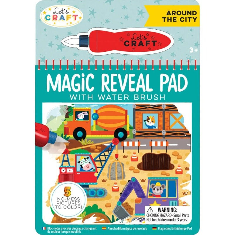 Bright Stripes Coloring & Painting Books Default Magic Reveal Pads - Monsters, Train & City (Assorted Styles)