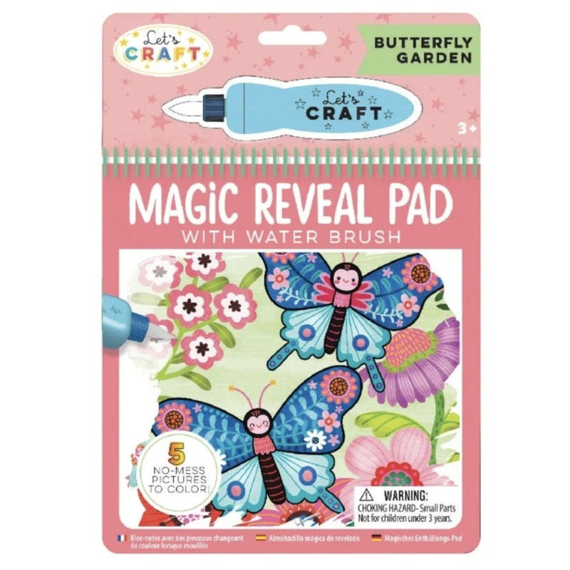 Bright Stripes Coloring & Painting Books Magic Reveal Pads - Butterfly Garden, Yummy Treats, Fantasy Forest (Assorted Styles)