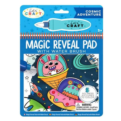 Bright Stripes Coloring & Painting Books Magic Reveal Pads - Space, Dino World & Vehicles (Assorted Styles)