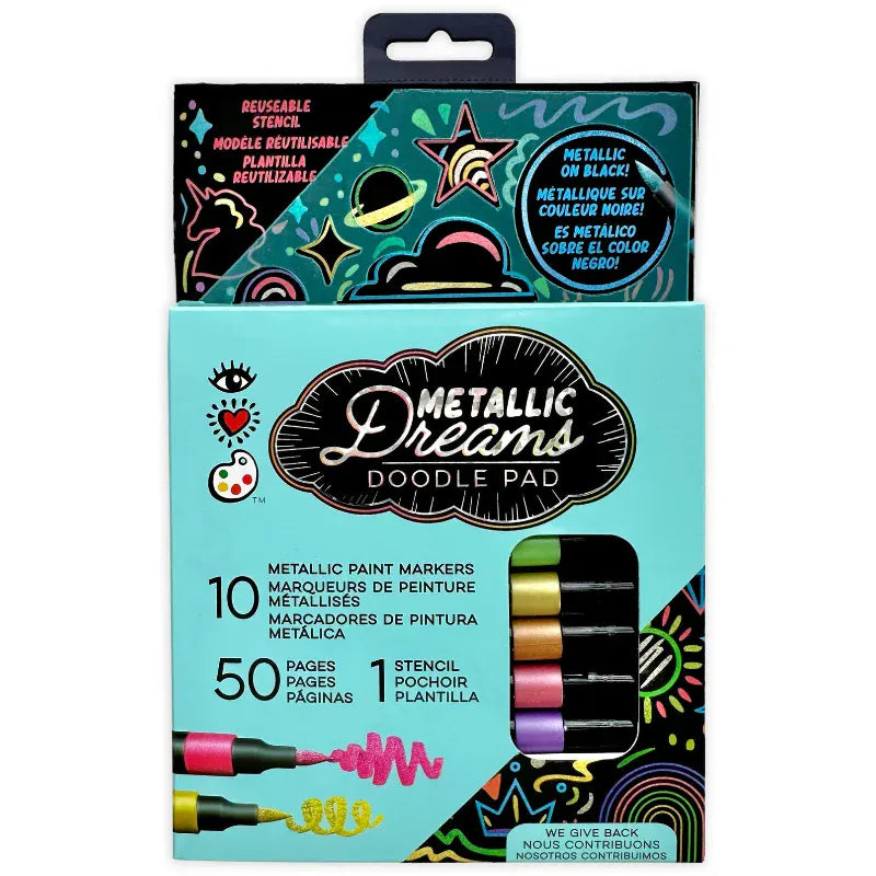 Bright Stripes Coloring & Painting Kits Metallic Dreams Doodle Pad