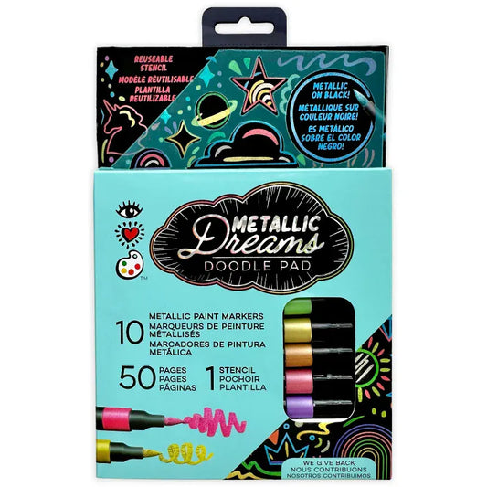 Bright Stripes Coloring & Painting Kits Metallic Dreams Doodle Pad
