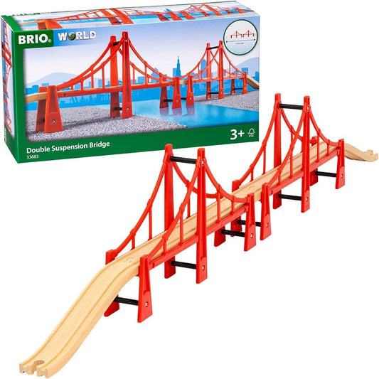 Brio Train Tracks Double Suspension Bridge 33683
