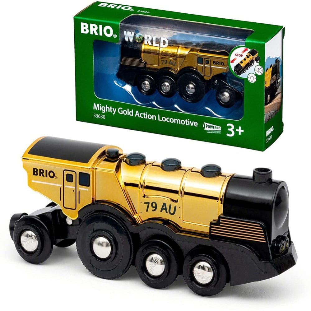 Brio Trains Powered Mighty Golden Action Locomotive 33630