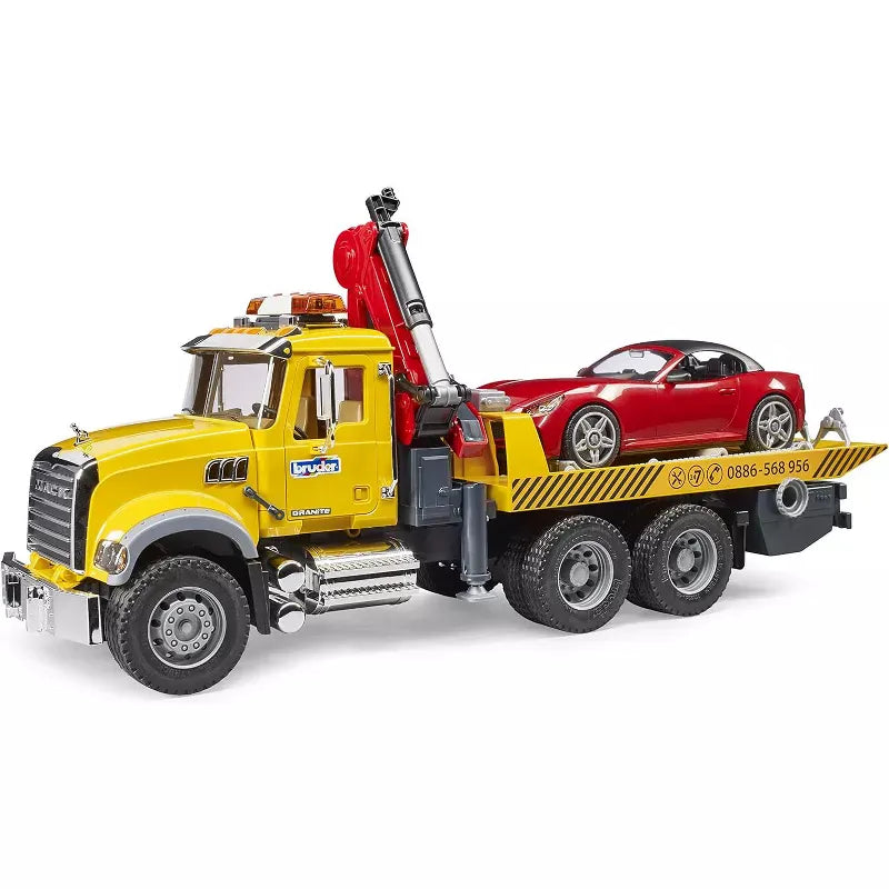 Bruder Vehicles MACK Granite Tow Truck with Bruder Roadster