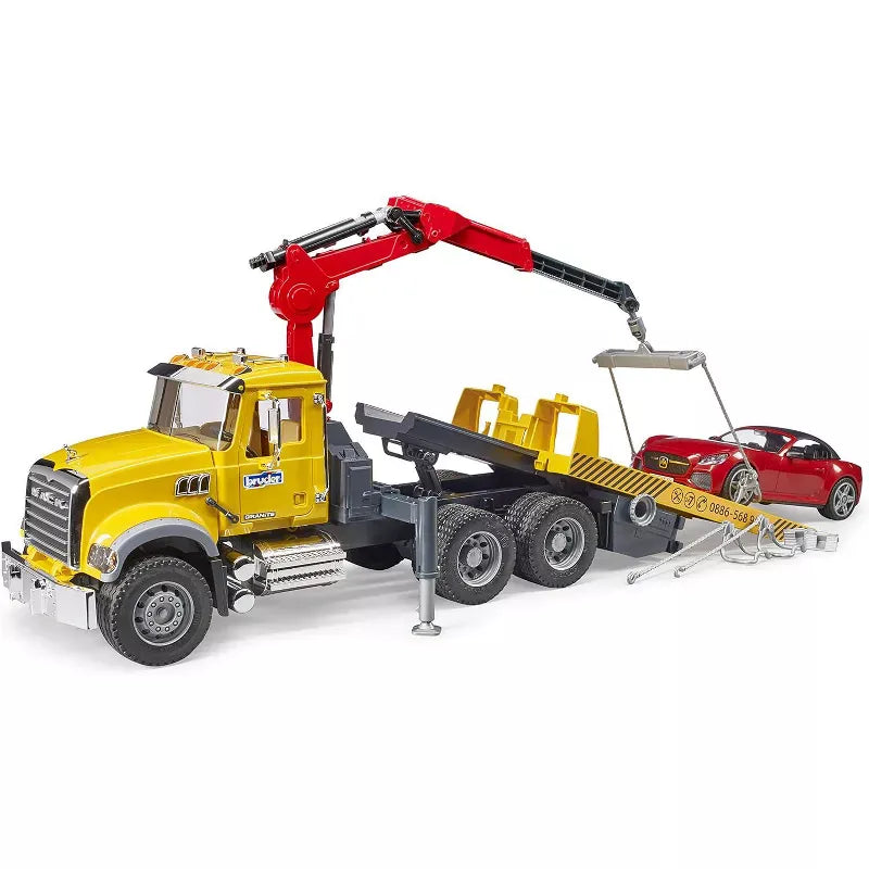 Bruder Vehicles MACK Granite Tow Truck with Bruder Roadster