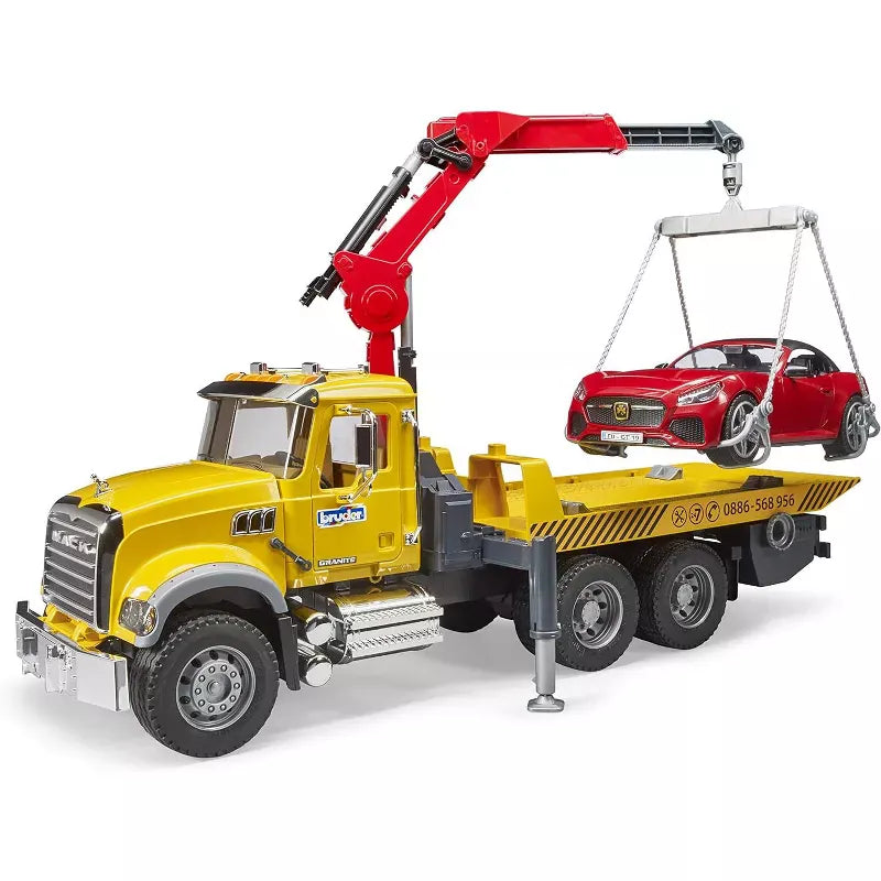 Bruder Vehicles MACK Granite Tow Truck with Bruder Roadster