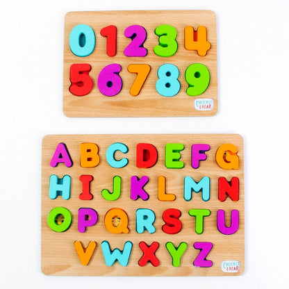 Buffalo Games Chunky Puzzles 2 Pack of Wood Puzzles - ABCs and 123s