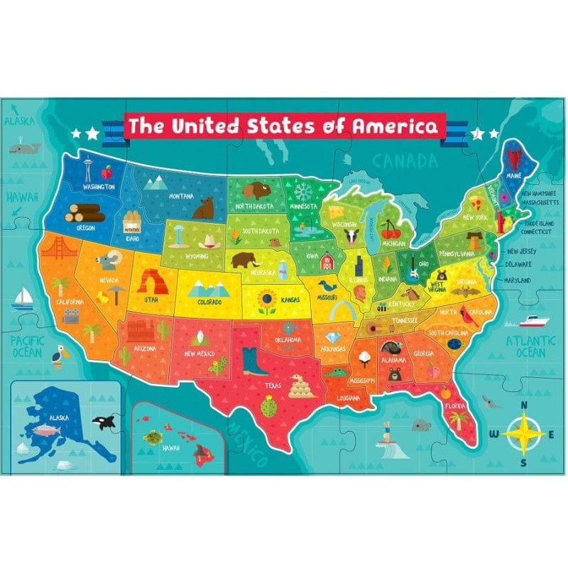Buffalo Games Floor Puzzles USA Giant Map 50 Piece Floor Puzzle