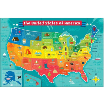 Buffalo Games Floor Puzzles USA Giant Map 50 Piece Floor Puzzle