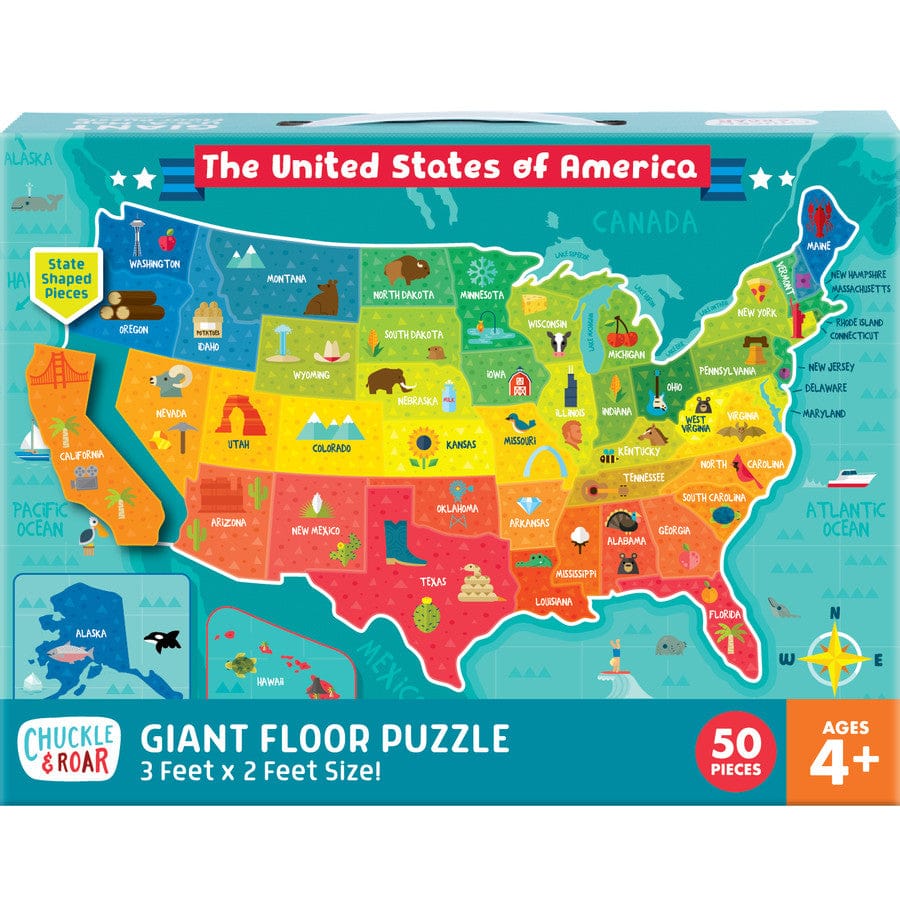 Buffalo Games Floor Puzzles USA Giant Map 50 Piece Floor Puzzle