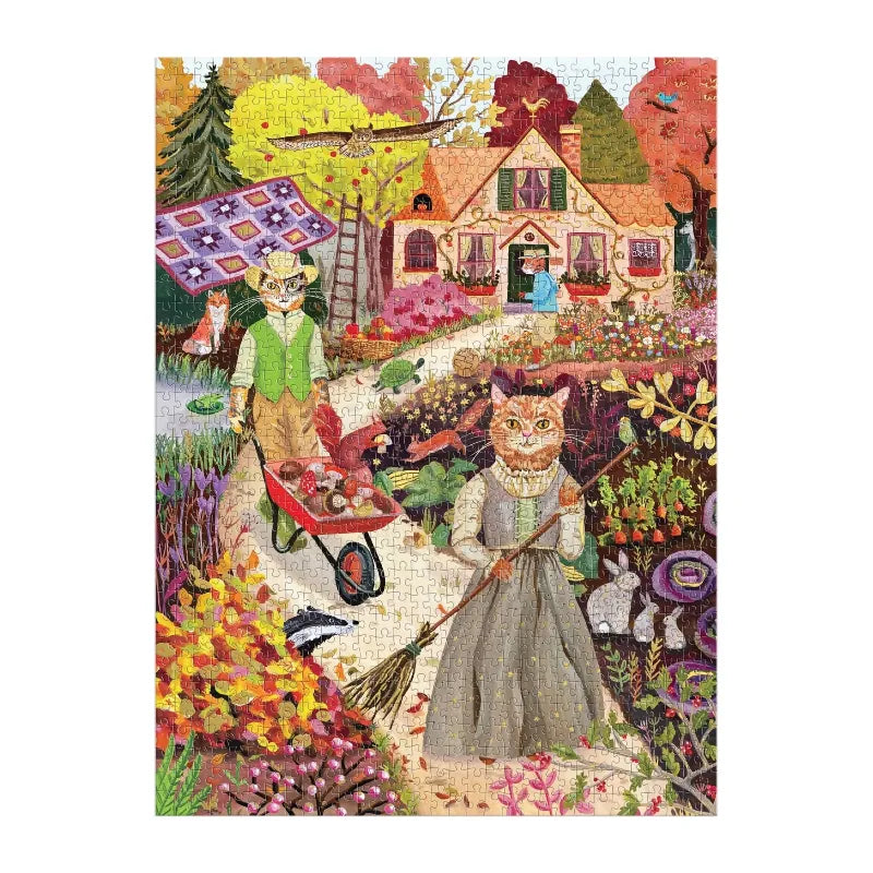 Chronicle Books 1000 Piece Puzzles Cottage Cats 1000 Piece Foil Puzzle