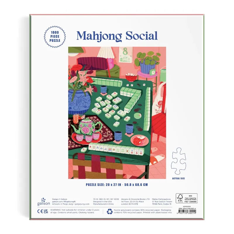 Chronicle Books 1000 Piece Puzzles Mahjong Social 1000 Piece Puzzle