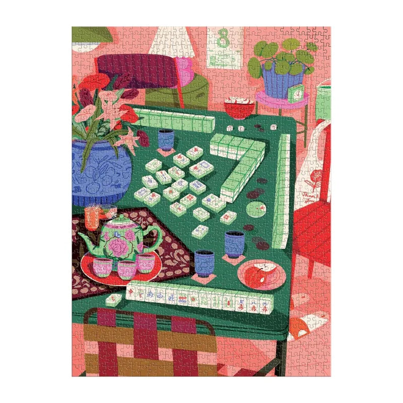 Chronicle Books 1000 Piece Puzzles Mahjong Social 1000 Piece Puzzle