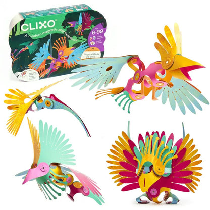 Clixo Magnetic Puzzle Default Clixo: Tropical Birds Magnetic Building Pack (22pcs)