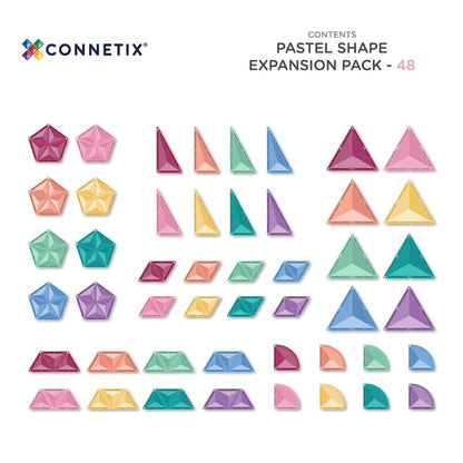 Connetix Magnetic Building Sets Connetix: Pastel Shape Expansion Pack 48 Piece Set