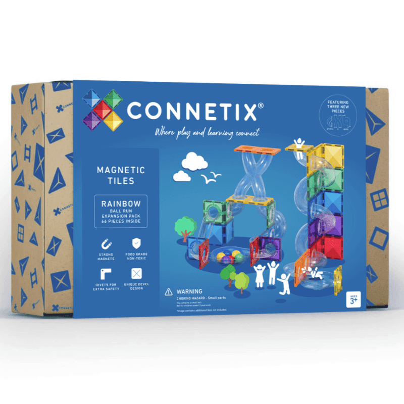 Connetix Magnetic Building Sets Connetix: Rainbow Ball Run Expansion Pack 66 Piece Set