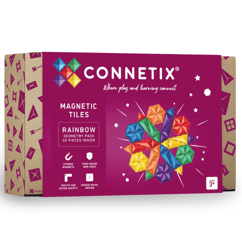 Connetix Magnetic Building Sets Connetix: Rainbow Geometry Pack 30 Piece Set