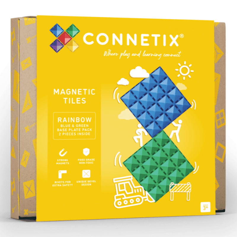 Connetix Magnetic Building Sets Default Connetix: Base Plate - Blue & Green 2 Piece