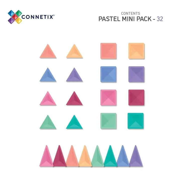 Connetix Magnetic Building Sets Default Connetix: Pastel Mini Pack 32 Piece Set