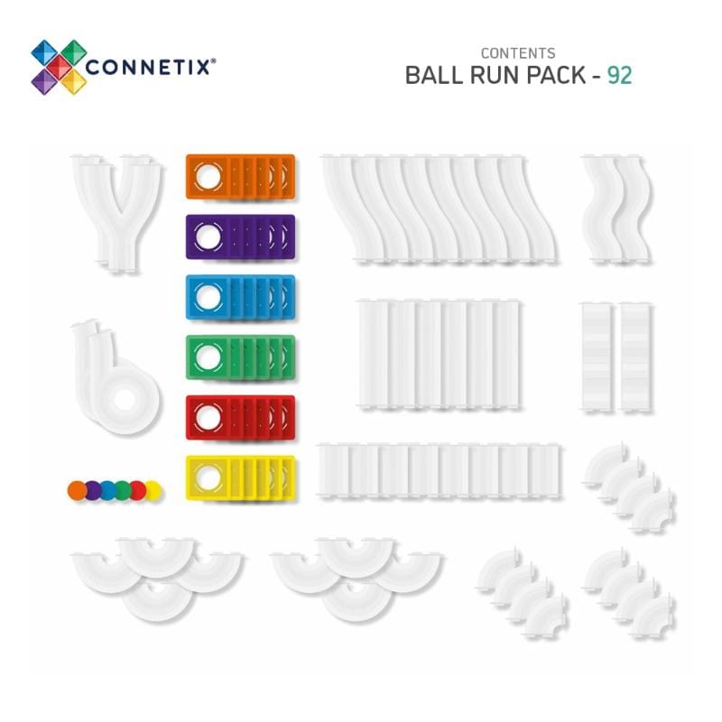 Connetix Marble Runs Default Connetix: Rainbow Ball Run Pack 92 Piece Set