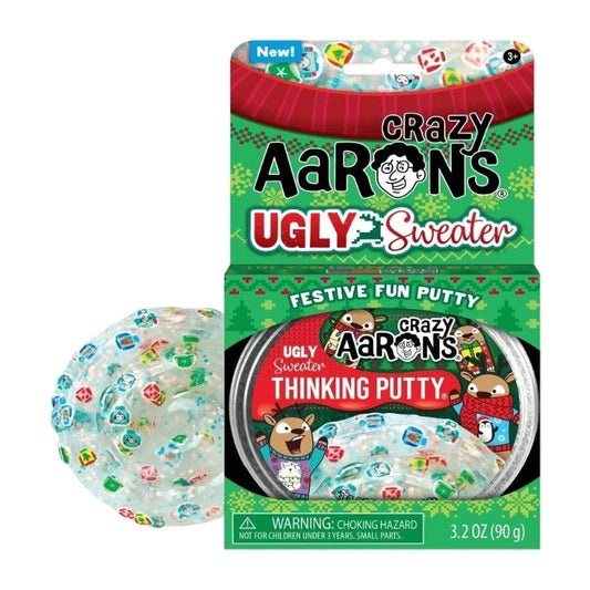 Crazy Aaron's Putty World Putty Default Ugly Sweater Thinking Putty