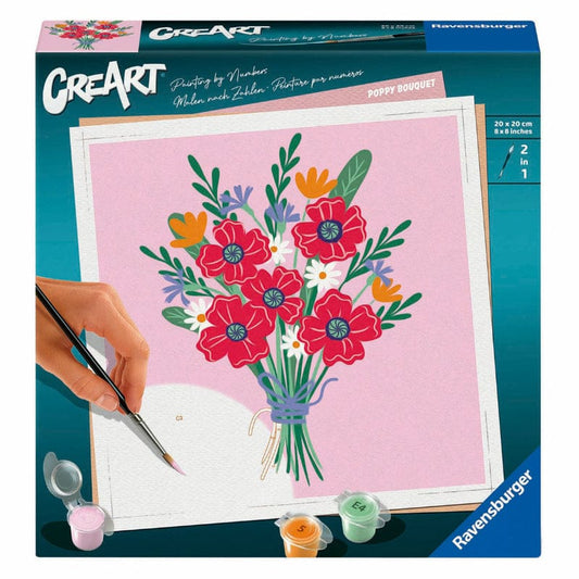 CreArt Coloring & Painting Kits Default CreArt: Paint by Number Poppy Bouquet