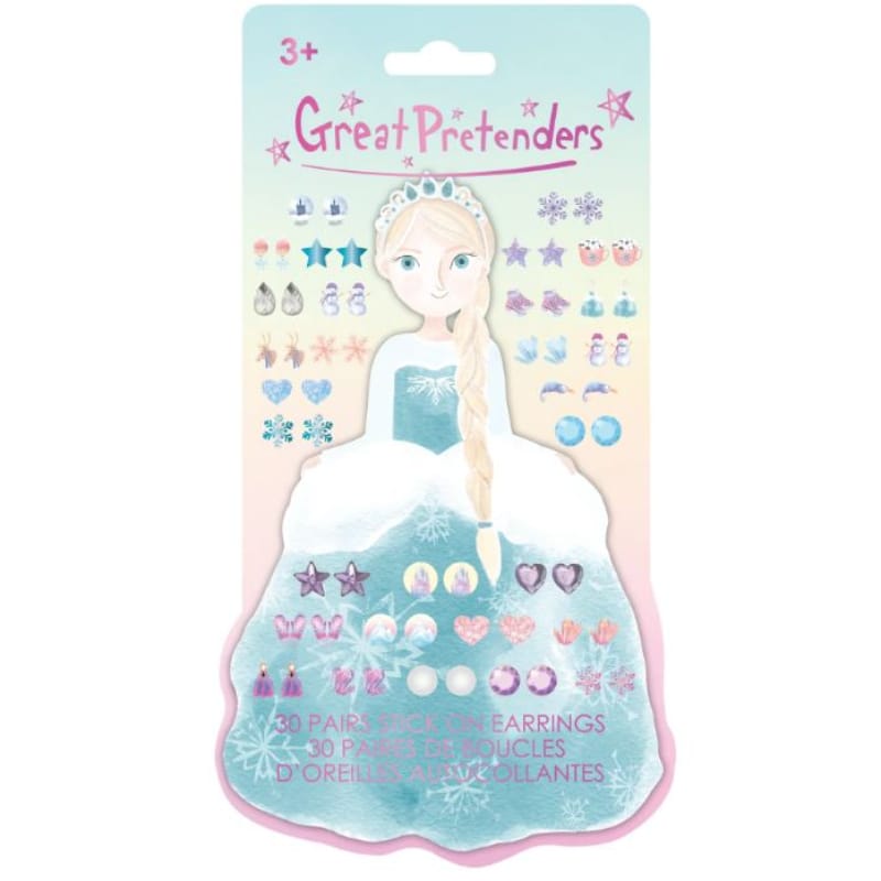 Creative Education Dress Up Accessories Frosty Sister Stick On Earrings