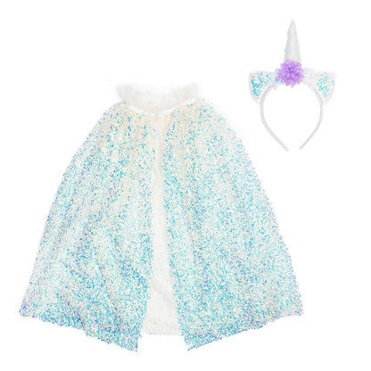 Creative Education Dress Up Accessories Unicorn Sparkle Cape & Headband (Size 4-6 yrs)