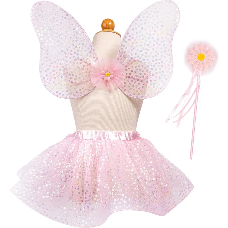 Creative Education Dress Up Outfits Crazy for Daisies Tutu, Wand & Wing Set (Size 4-6)