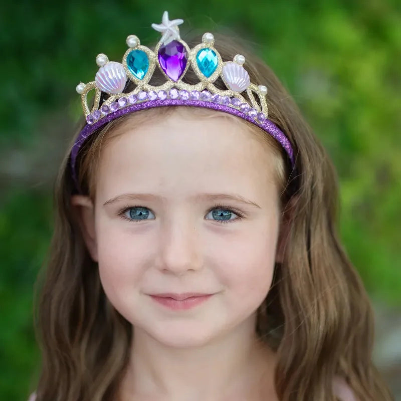 Creative Education Dress Up Outfits Default Mermaid Glimmer Skirt Set with Headband - Lilac/Blue (Size 5-6)
