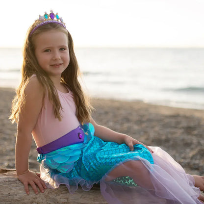 Creative Education Dress Up Outfits Default Mermaid Glimmer Skirt Set with Headband - Lilac/Blue (Size 5-6)