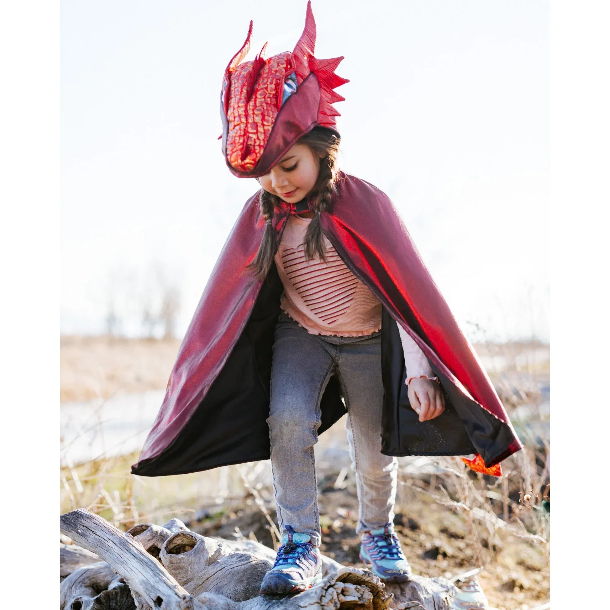 Creative Education Dress Up Outfits Ruby The Metallic Dragon Cape (Size 5-6)