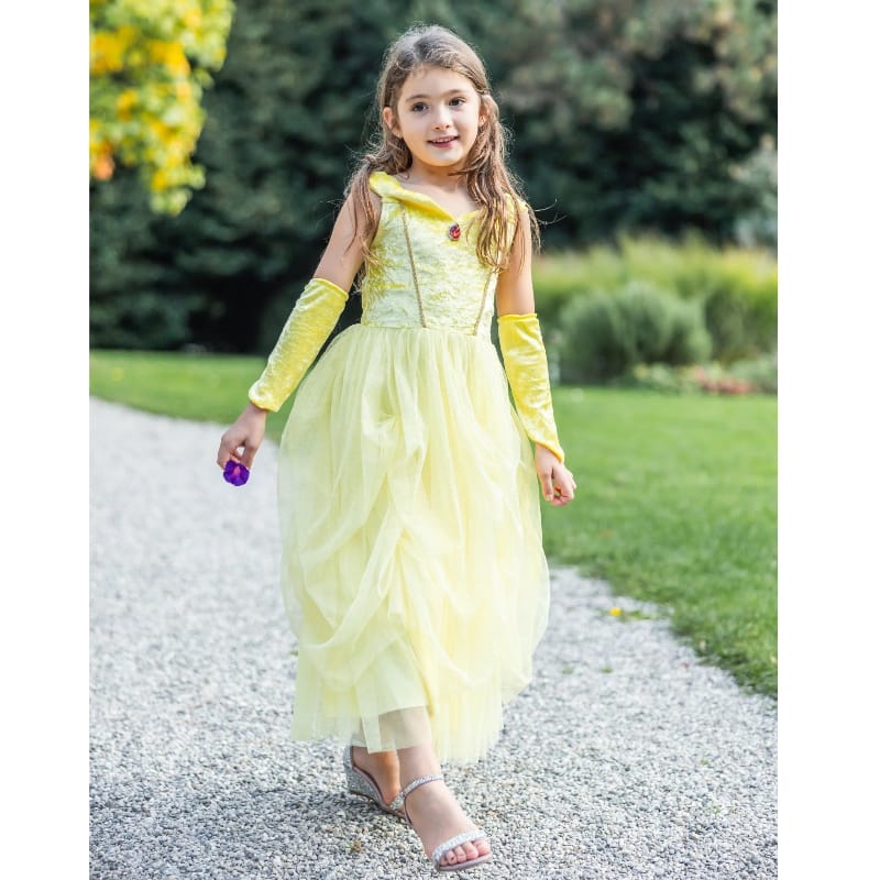 Creative Education Dress Up Outfits Velvety Soft Yellow Princess Gown (Size 3-4)