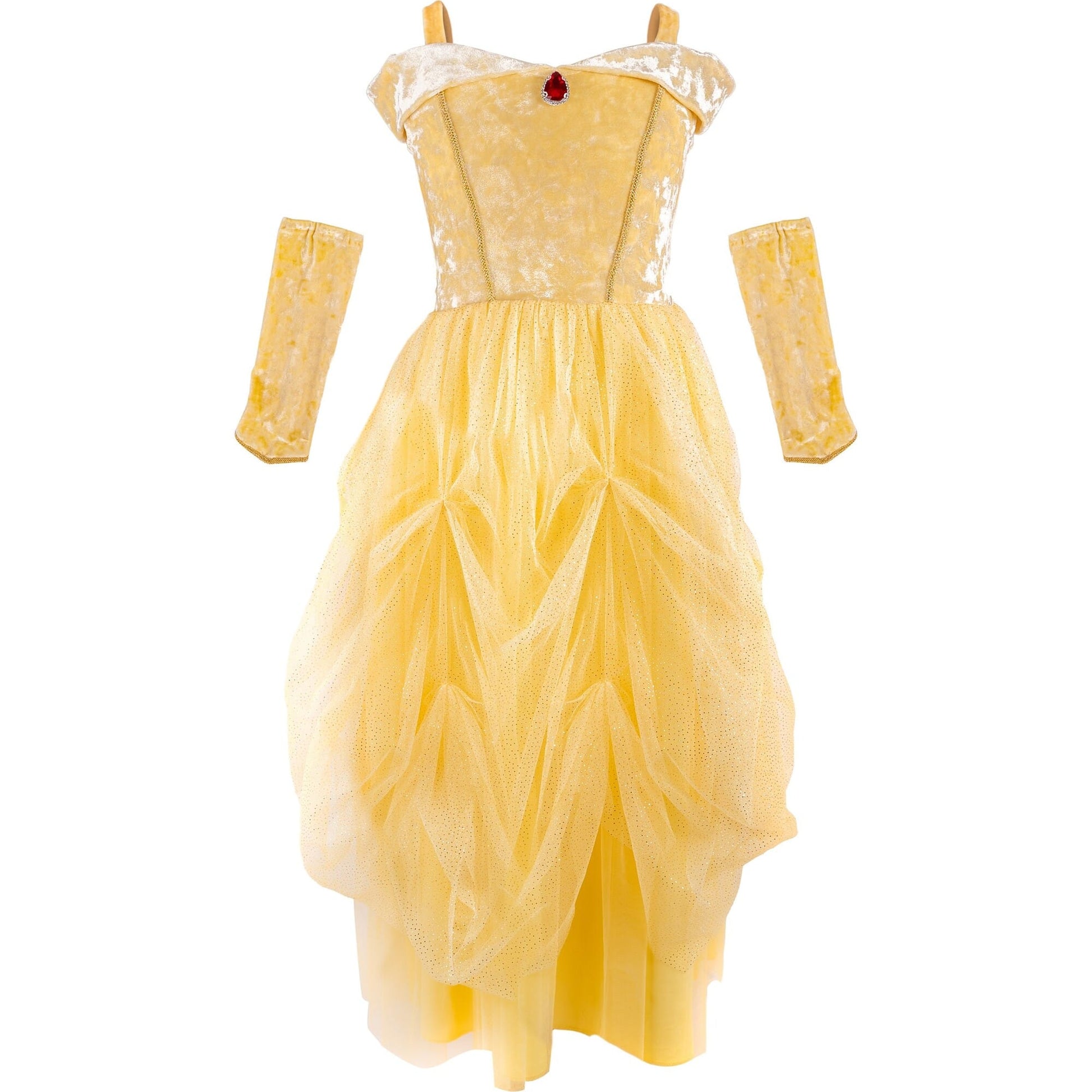 Creative Education Dress Up Outfits Velvety Soft Yellow Princess Gown (Size 3-4)