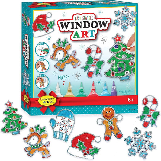 Creativity for Kids Art & Craft Activity Kits Easy Sparkle Window Art - Holiday