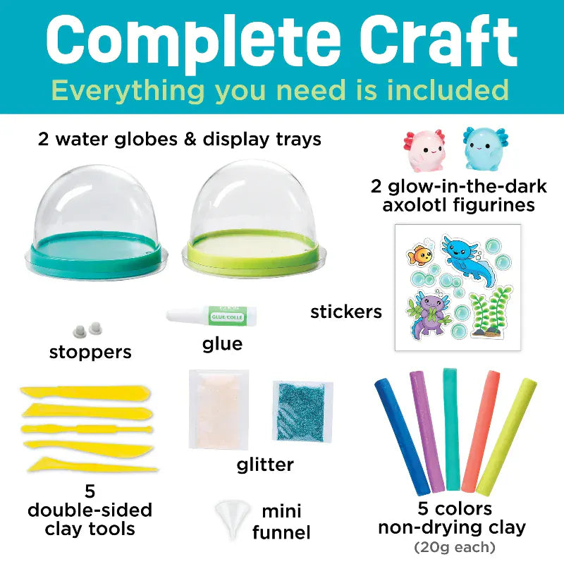 Creativity for Kids Art & Craft Activity Kits Make Your Own Water Globes - Axolotls