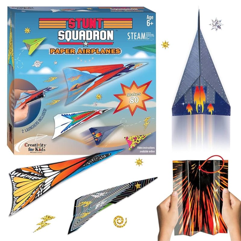 Creativity for Kids Art & Craft Activity Kits Stunt Squadron Fold & Launch Paper Airplanes