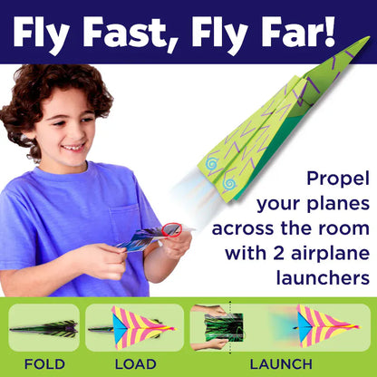 Creativity for Kids Art & Craft Activity Kits Stunt Squadron Neon Glow Paper Airplanes