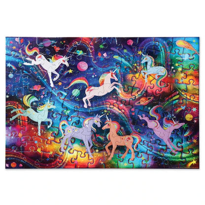 Crocodile Creek 100 Piece Puzzles Default Unicorn Galaxy 100 Piece Holographic Puzzle