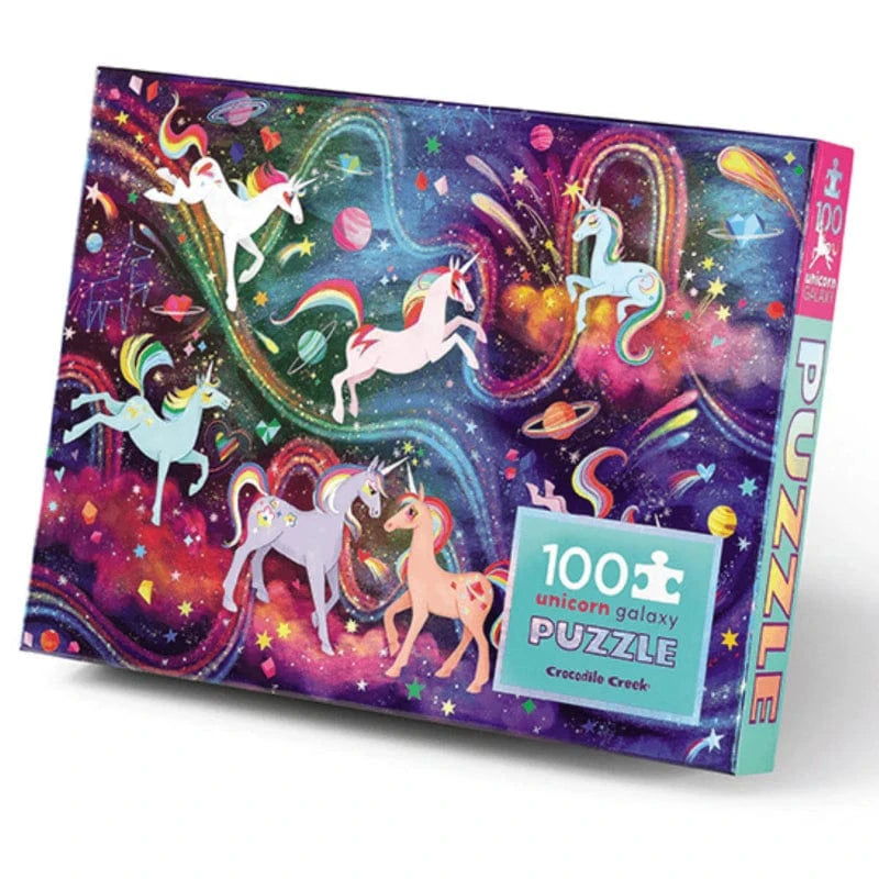 Crocodile Creek 100 Piece Puzzles Default Unicorn Galaxy 100 Piece Holographic Puzzle