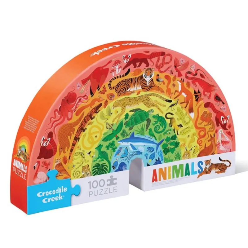 Crocodile Creek 100 Piece Puzzles Rainbow Animals 100 Piece Puzzle