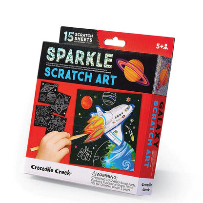 Crocodile Creek Coloring & Painting Kits Sparkle Scratch Art Space Explorer
